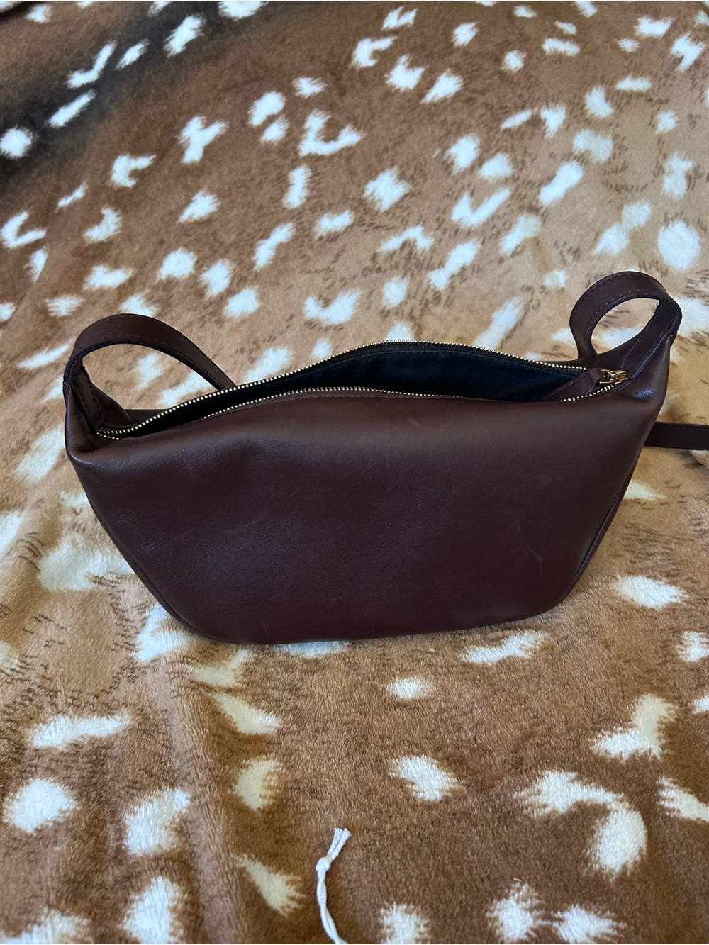 Madewell Dark burgundy brown Leather Crossbody with Gold-Tone Accent - Picture 2 of 6